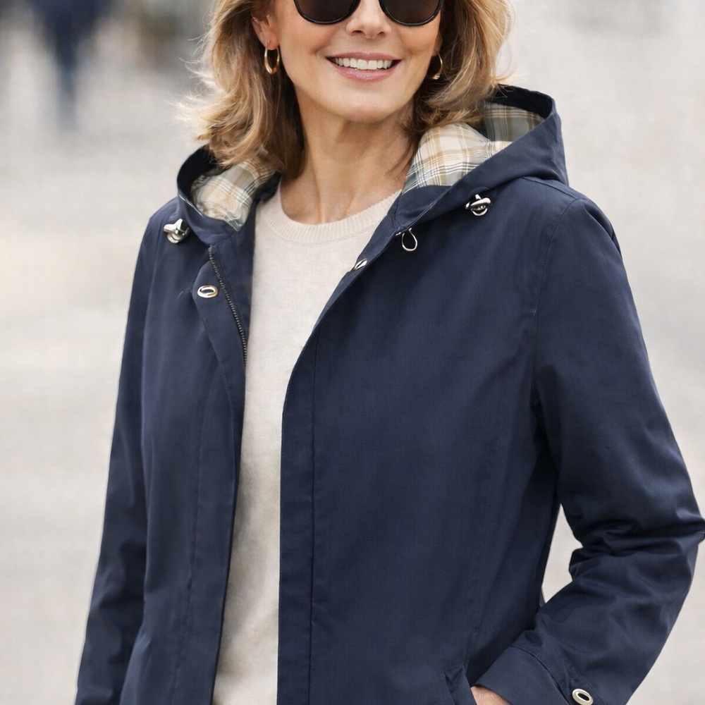 Classic Navy Utility Jacket with Hood